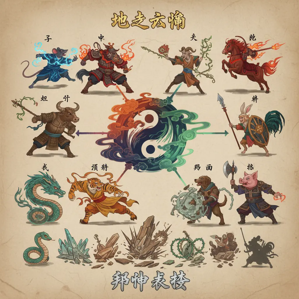 邢沖剋害 - 地支六衝