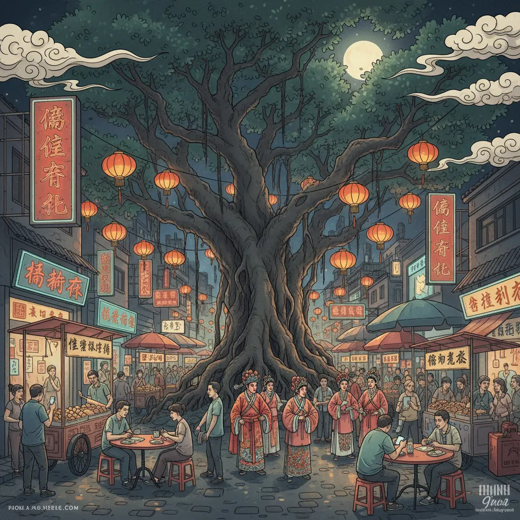 香港廟街文化 - 榕樹頭