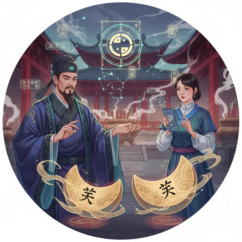 道教問神 - 笑筊