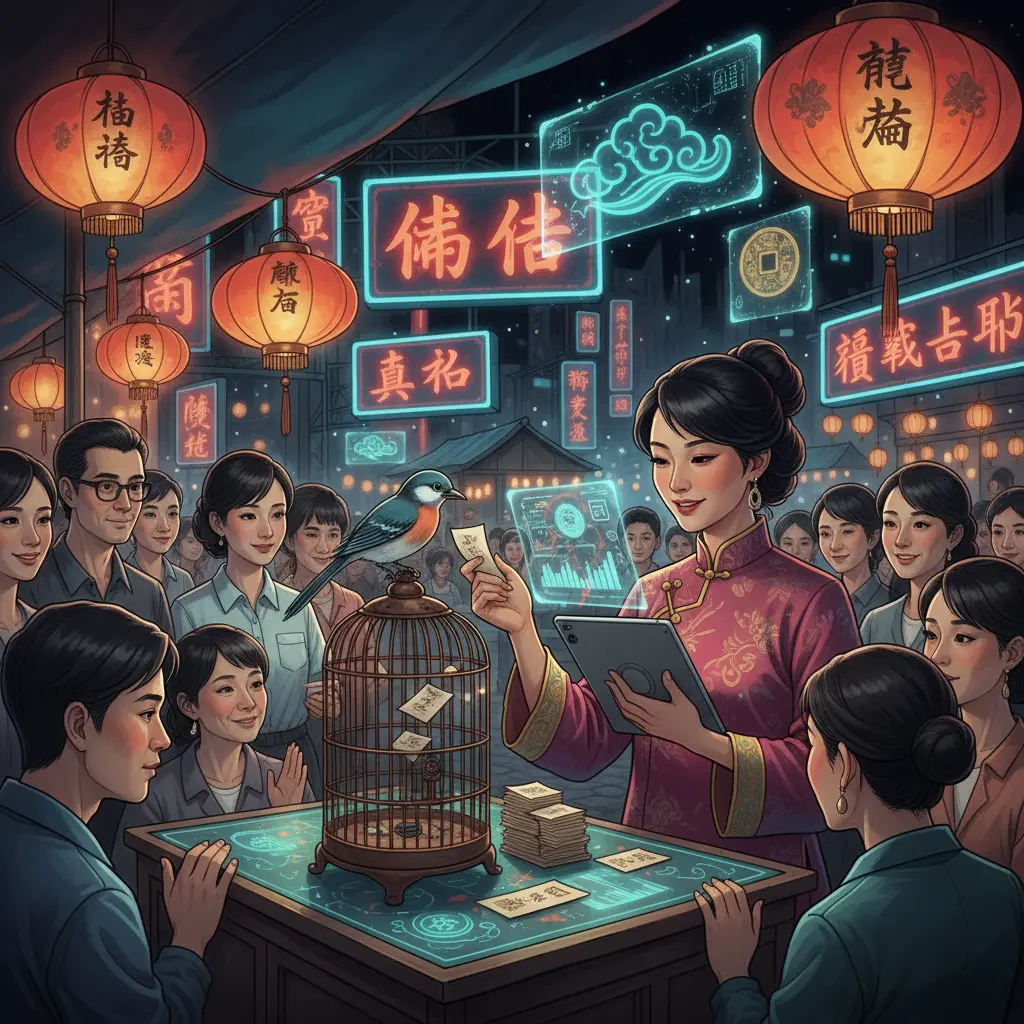 香港廟街文化 - 靈雀占卜