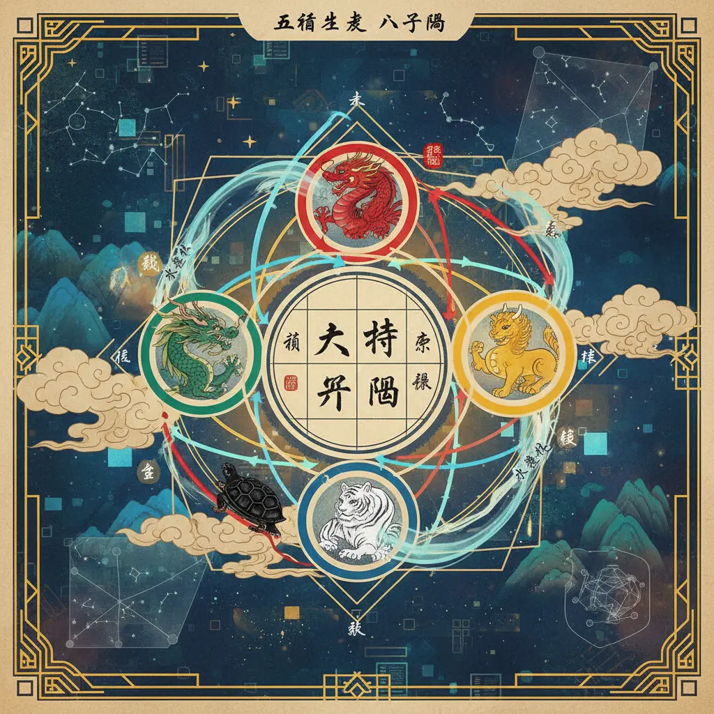 八字盤 - 五行生剋